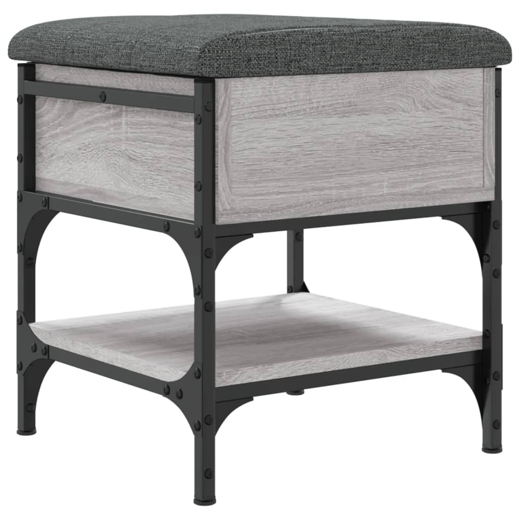 Klupa za cipele siva boja hrasta 42x42x45 cm konstruirano drvo