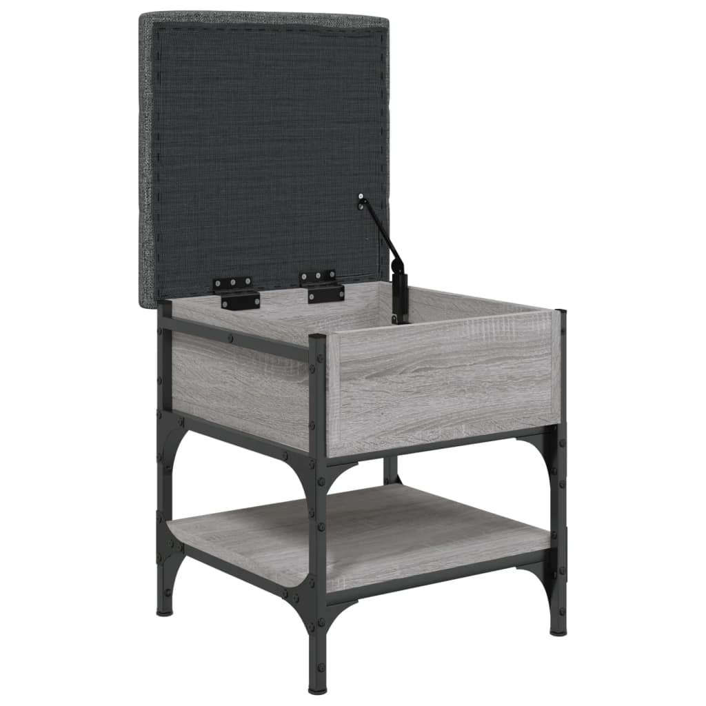 Klupa za cipele siva boja hrasta 42x42x45 cm konstruirano drvo