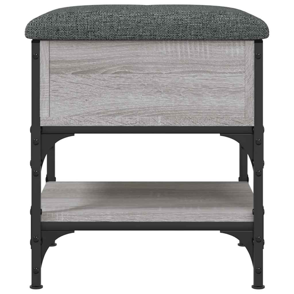 Klupa za cipele siva boja hrasta 42x42x45 cm konstruirano drvo