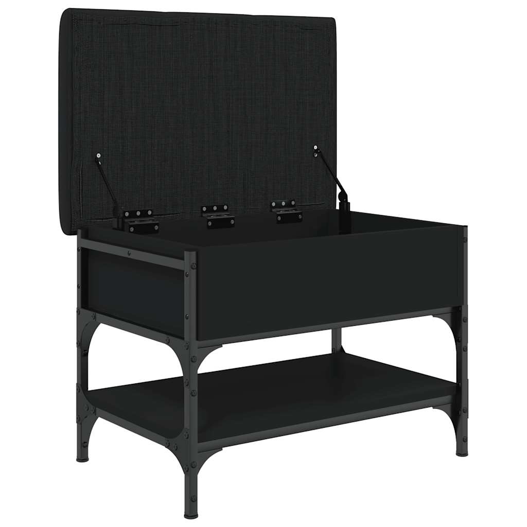 Klupa za cipele crna 62 x 42 x 45 cm od konstruiranog drva