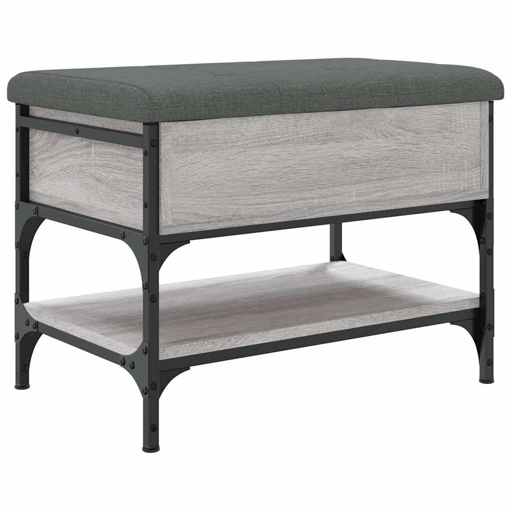 Klupa za cipele siva boja hrasta 62x42x45 cm konstruirano drvo