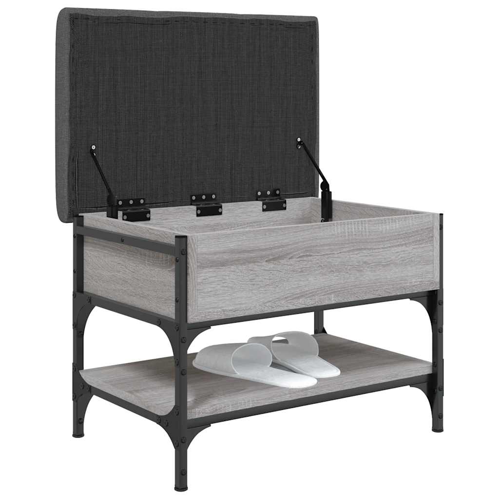Klupa za cipele siva boja hrasta 62x42x45 cm konstruirano drvo