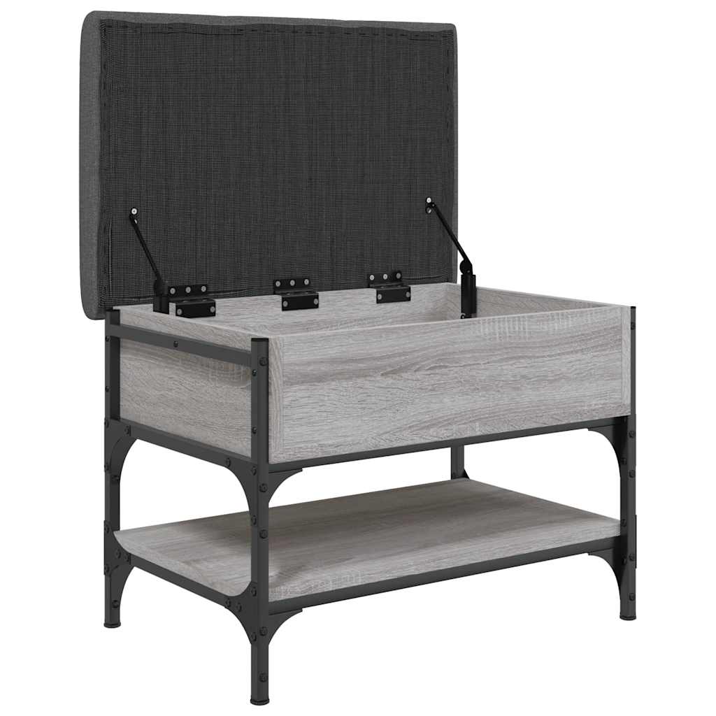Klupa za cipele siva boja hrasta 62x42x45 cm konstruirano drvo