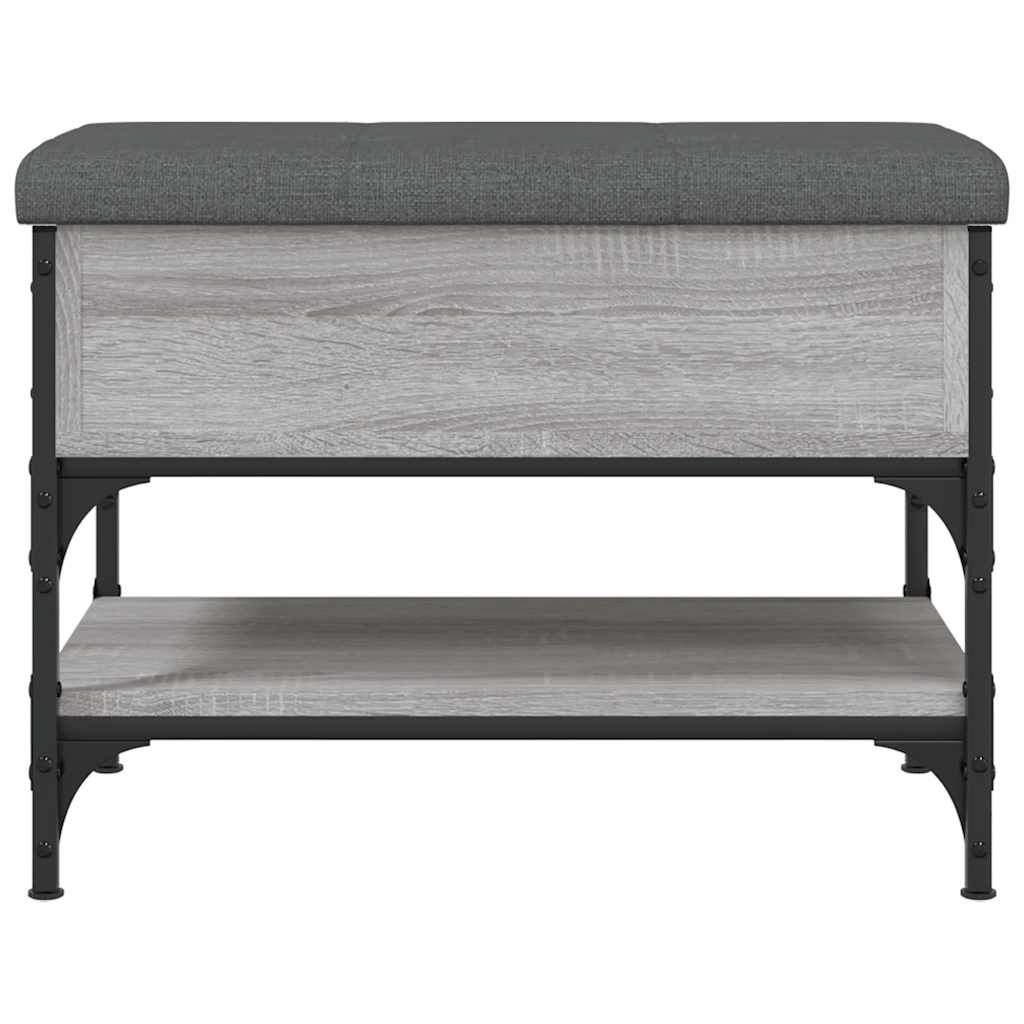 Klupa za cipele siva boja hrasta 62x42x45 cm konstruirano drvo