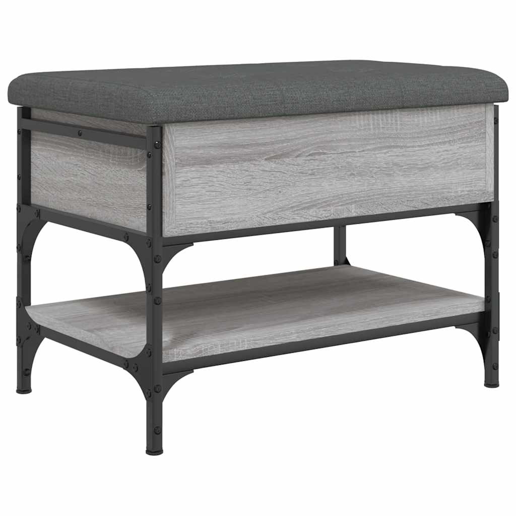 Klupa za cipele siva boja hrasta 62x42x45 cm konstruirano drvo