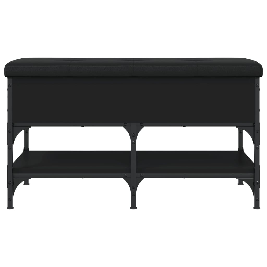 Klupa za cipele crna 82 x 42 x 45 cm od konstruiranog drva