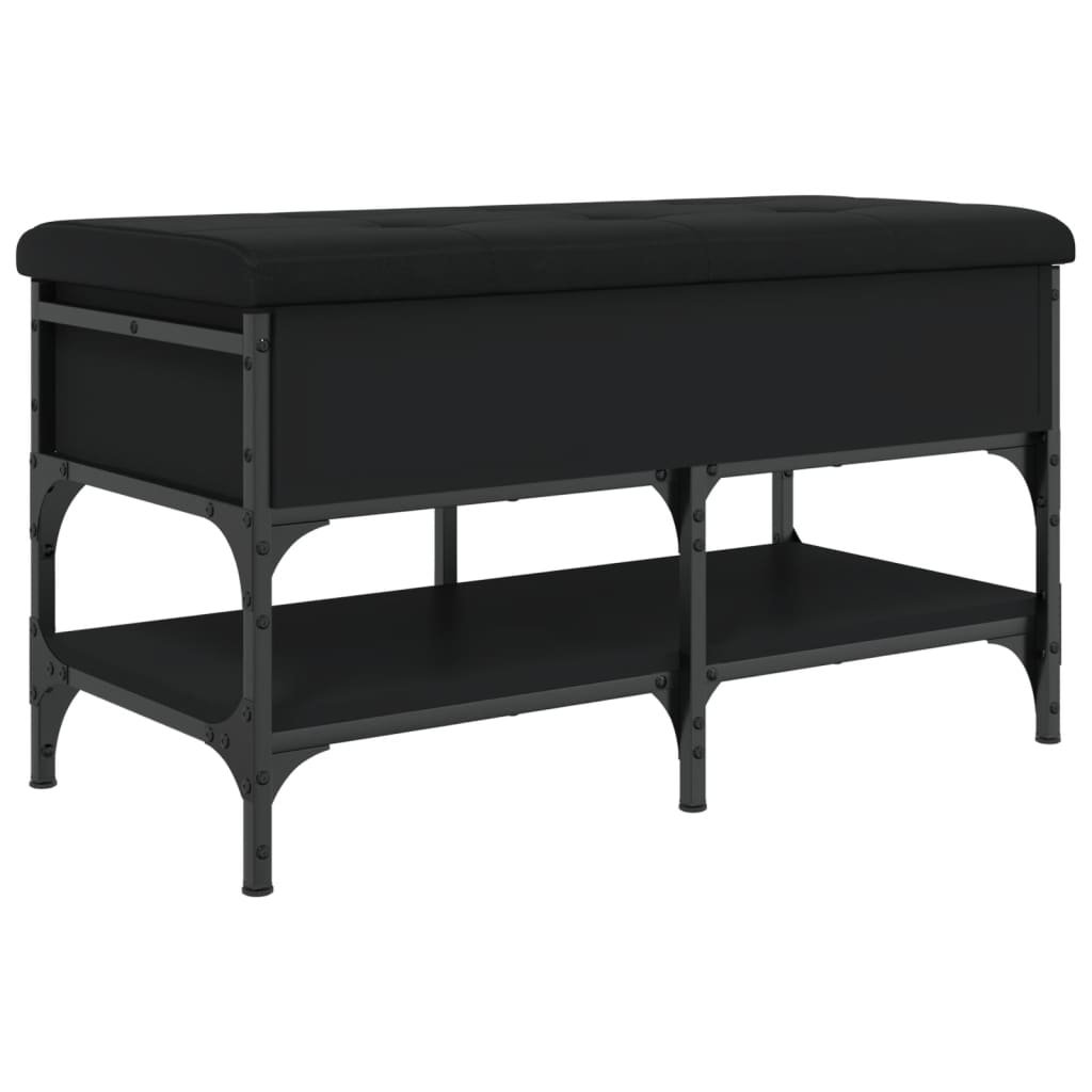 Klupa za cipele crna 82 x 42 x 45 cm od konstruiranog drva