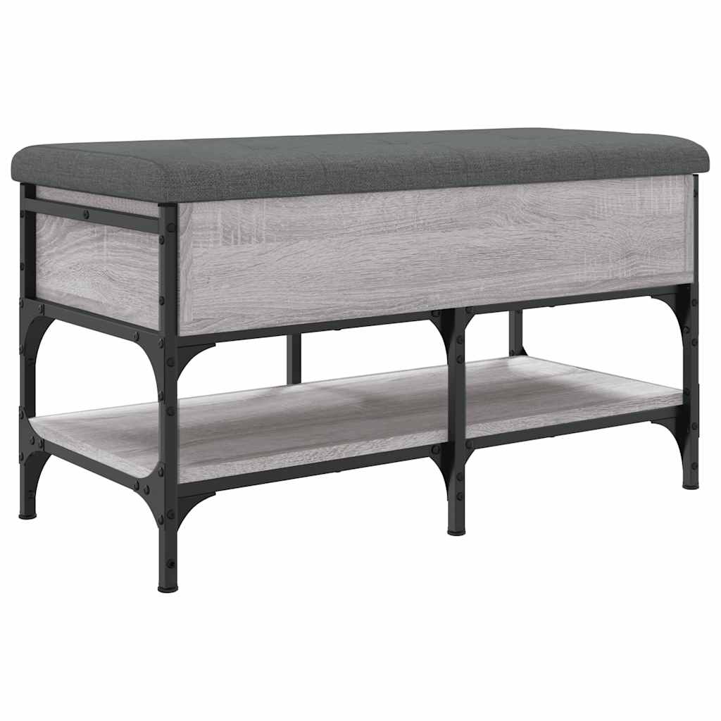 Klupa za cipele siva boja hrasta 82x42x45 cm konstruirano drvo