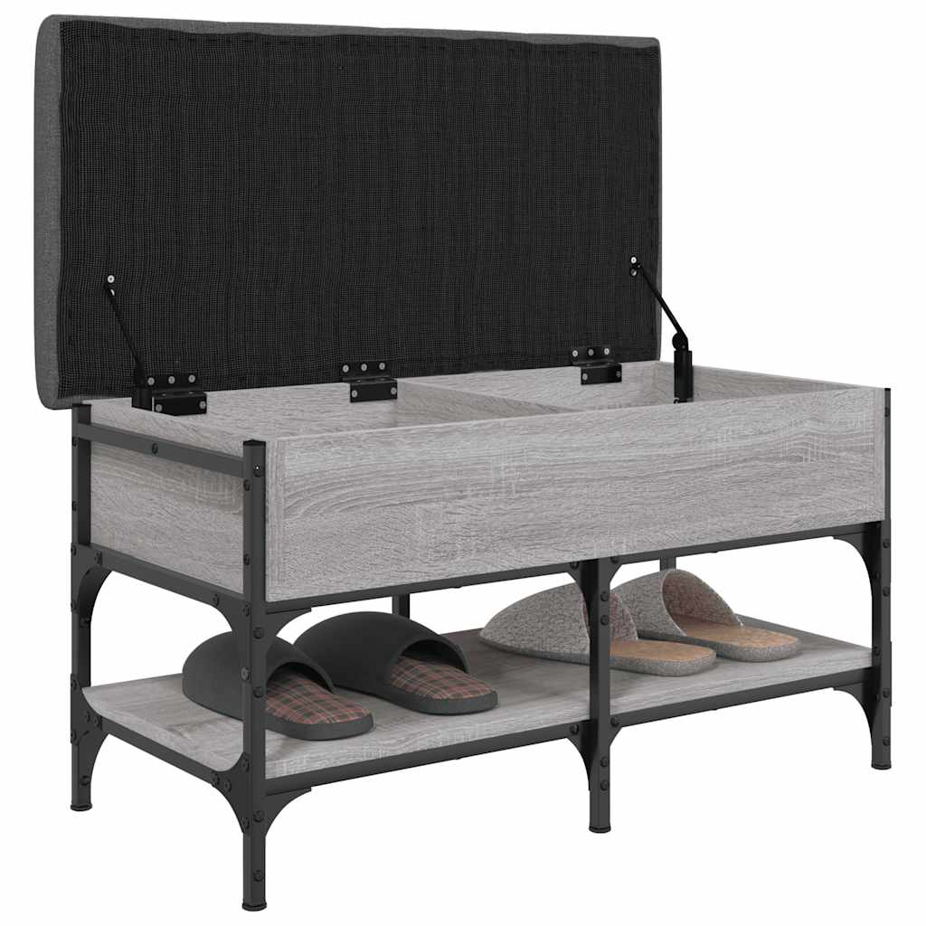 Klupa za cipele siva boja hrasta 82x42x45 cm konstruirano drvo