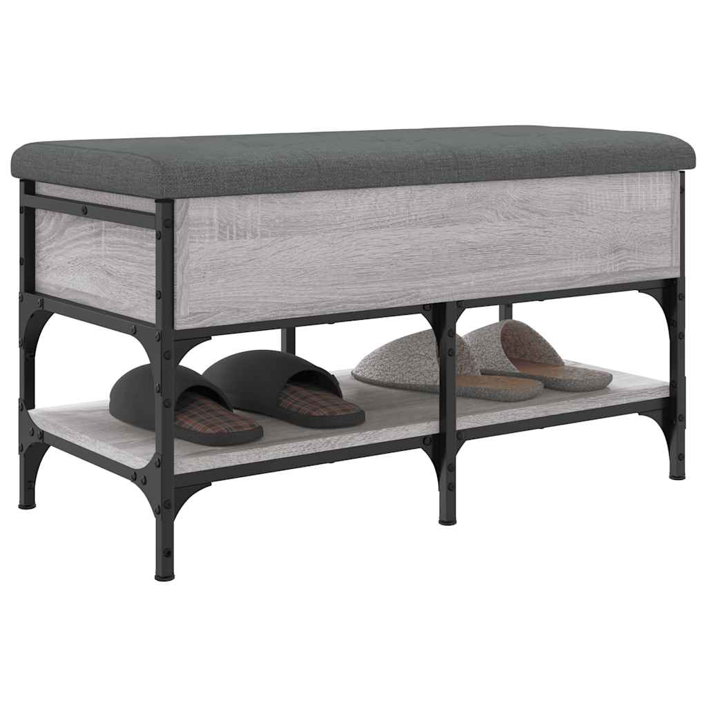 Klupa za cipele siva boja hrasta 82x42x45 cm konstruirano drvo