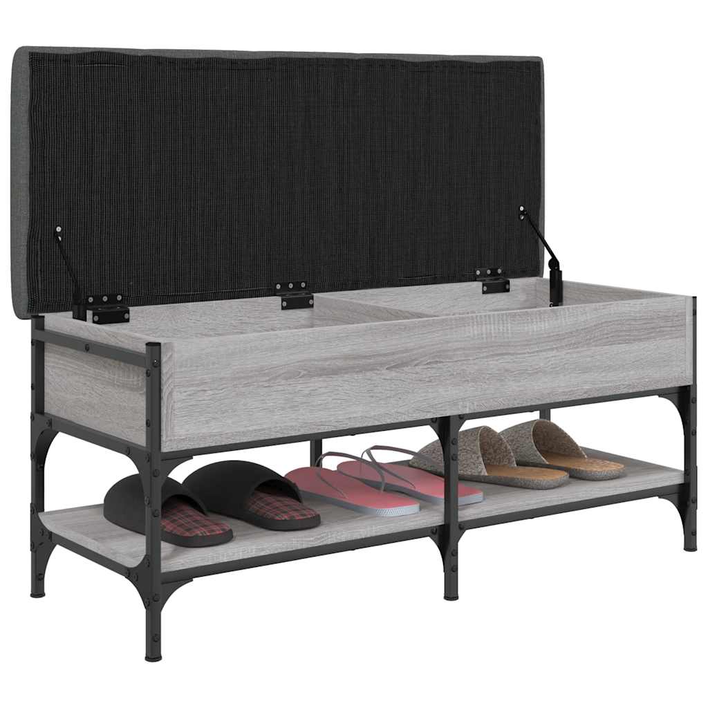 Klupa za cipele siva boja hrasta 102x42x45 cm konstruirano drvo