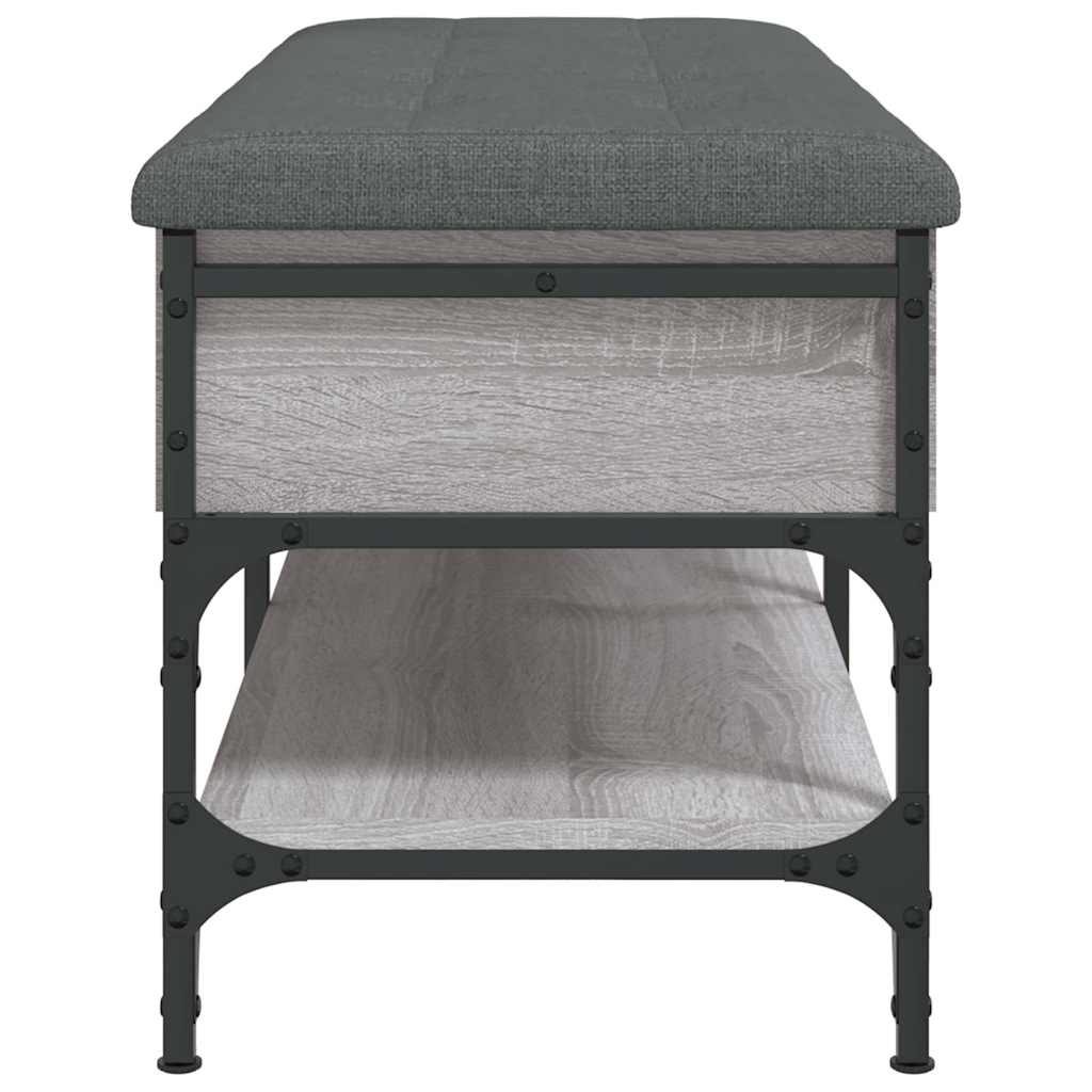 Klupa za cipele siva boja hrasta 102x42x45 cm konstruirano drvo