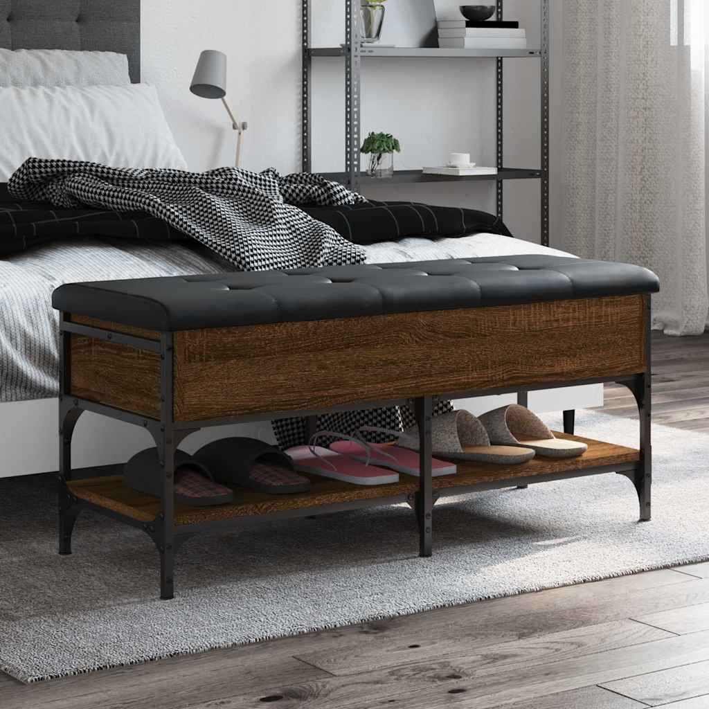 Klupa za cipele boja hrasta 102x42x45 cm od konstruiranog drva