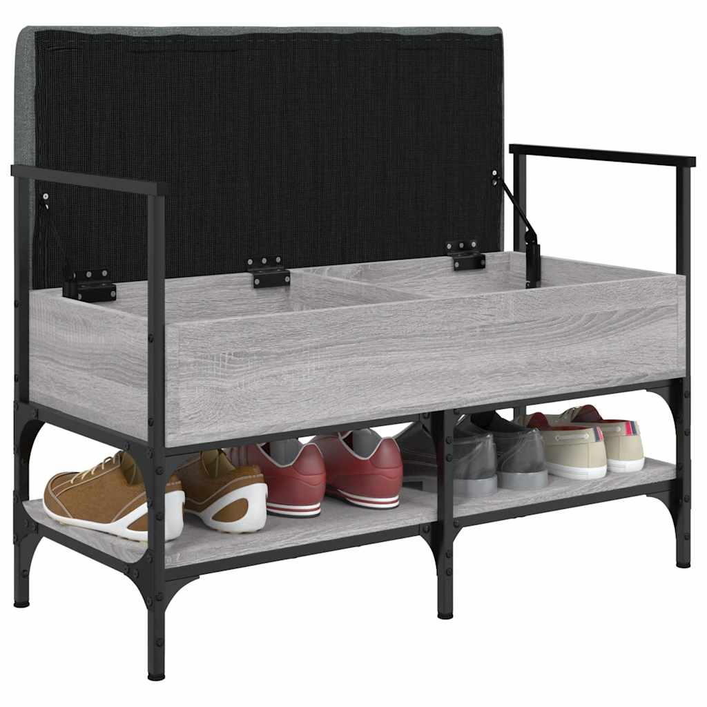 Klupa za cipele siva boja hrasta 85,5x42x57,5 cm drvena
