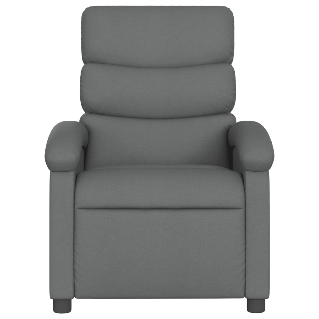Električni naslonjač od tkanine tamnosivi