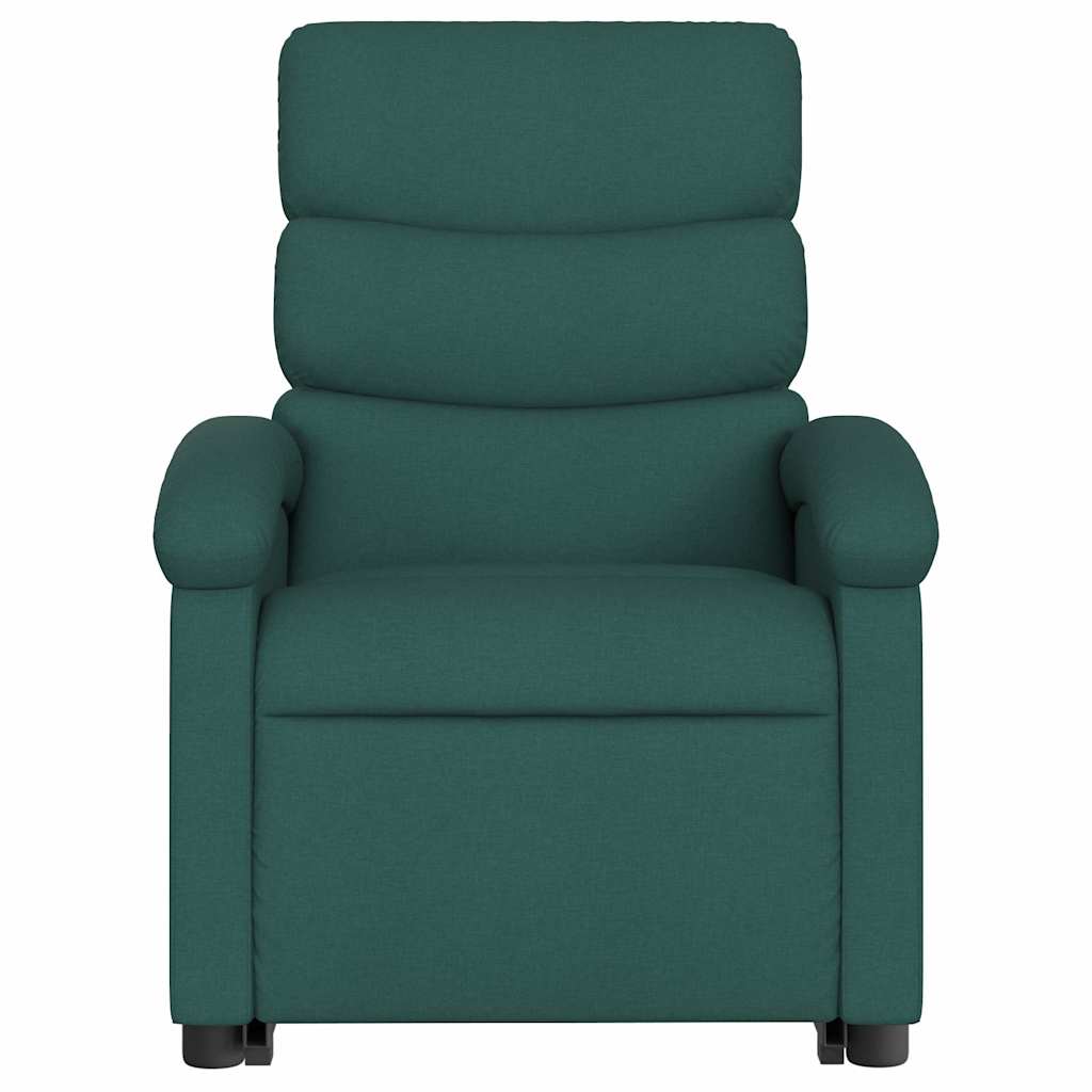 Naslonjač na podizanje od tkanine tamnozeleni
