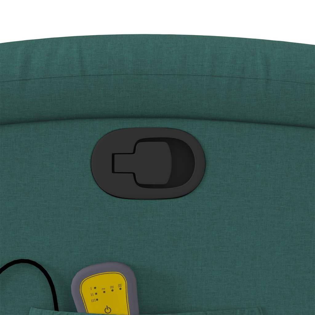 Masažni naslonjač na podizanje od tkanine tamnozeleni