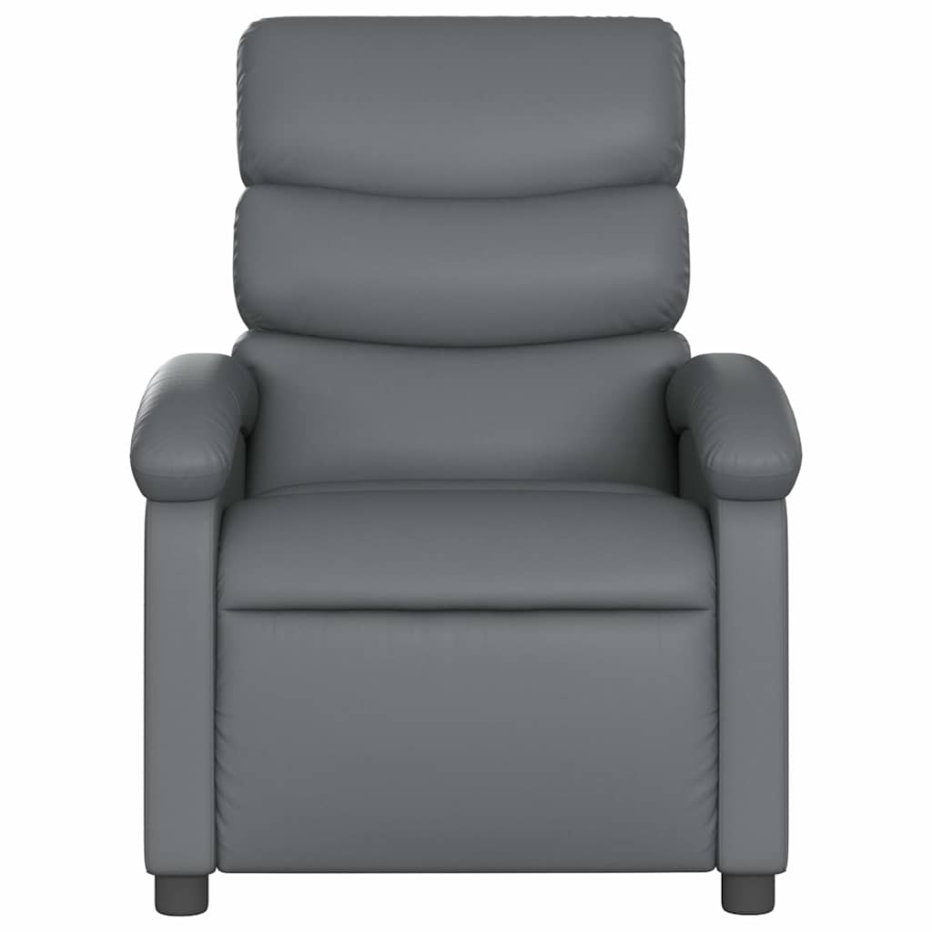 Električni naslonjač od umjetne kože sivi