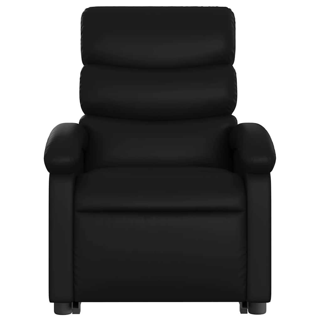 Naslonjač na podizanje od umjetne kože crni