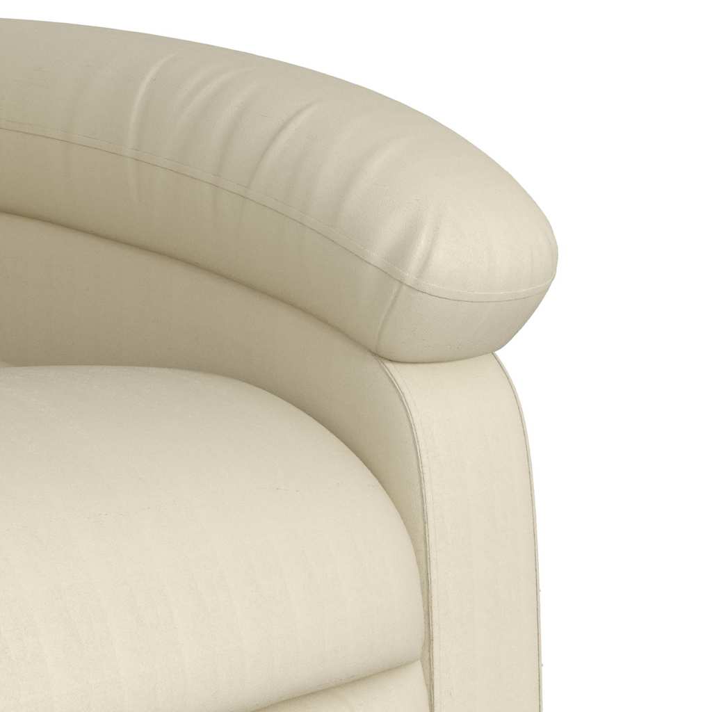 Masažni naslonjač na podizanje od umjetne kože krem