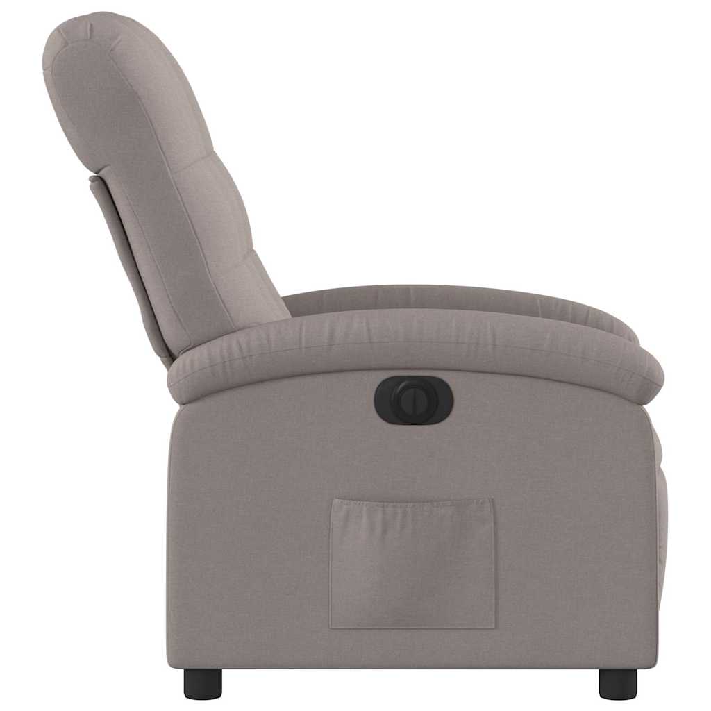 Električni naslonjač od tkanine smeđesivi