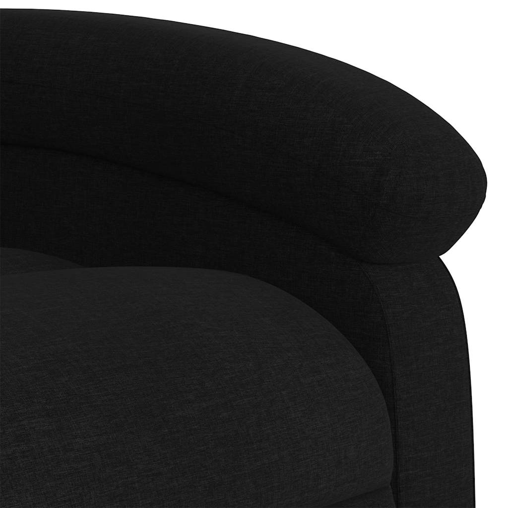 Naslonjač na podizanje od tkanine crni