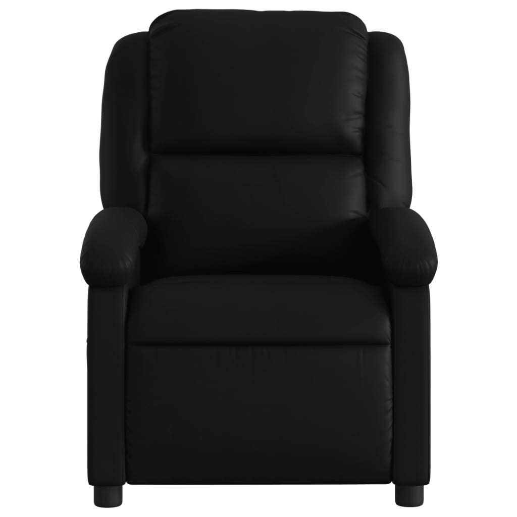 Električni naslonjač od umjetne kože crni