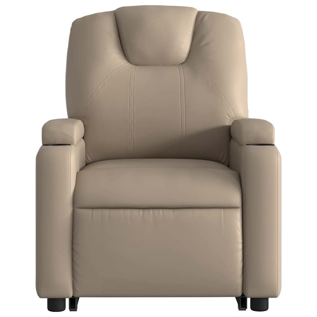 Naslonjač na podizanje od umjetne kože boja cappuccina