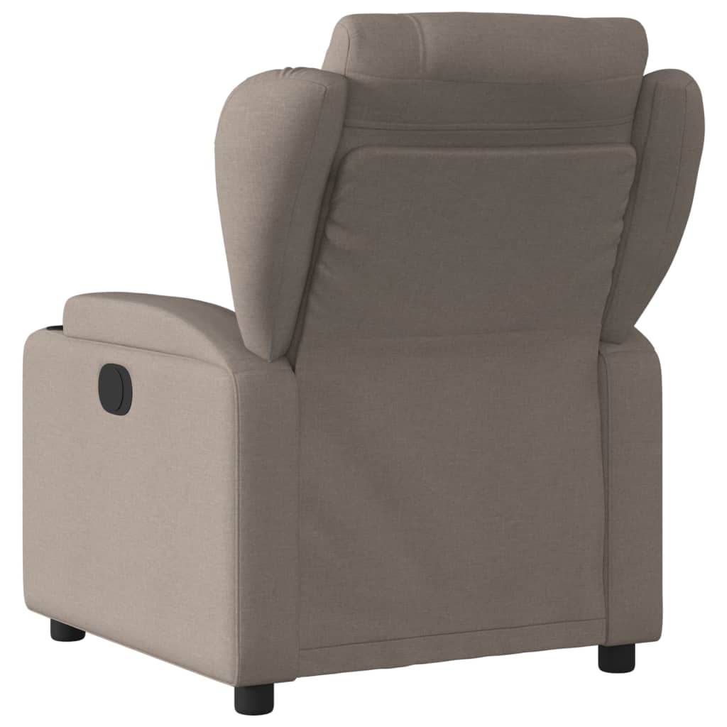 Električni naslonjač od tkanine smeđesivi