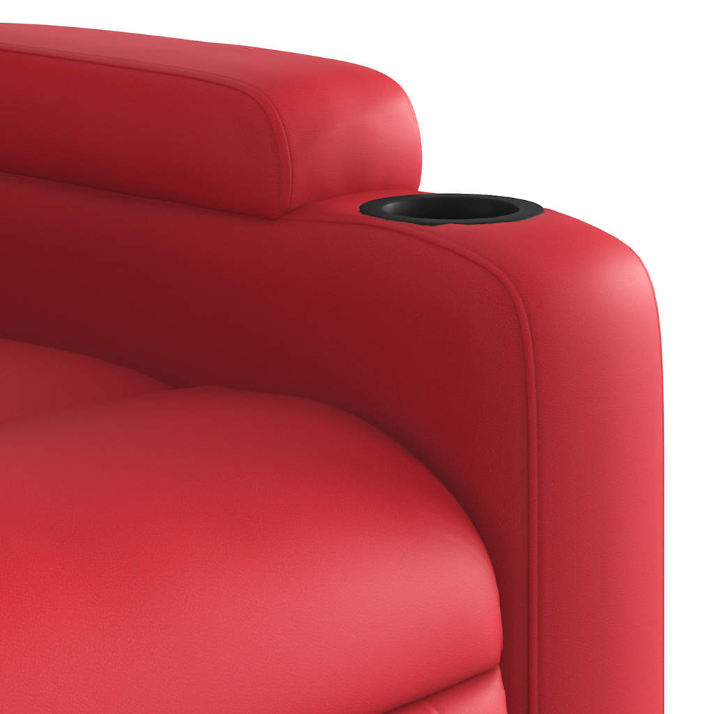 Električni masažni naslonjač od umjetne kože crveni