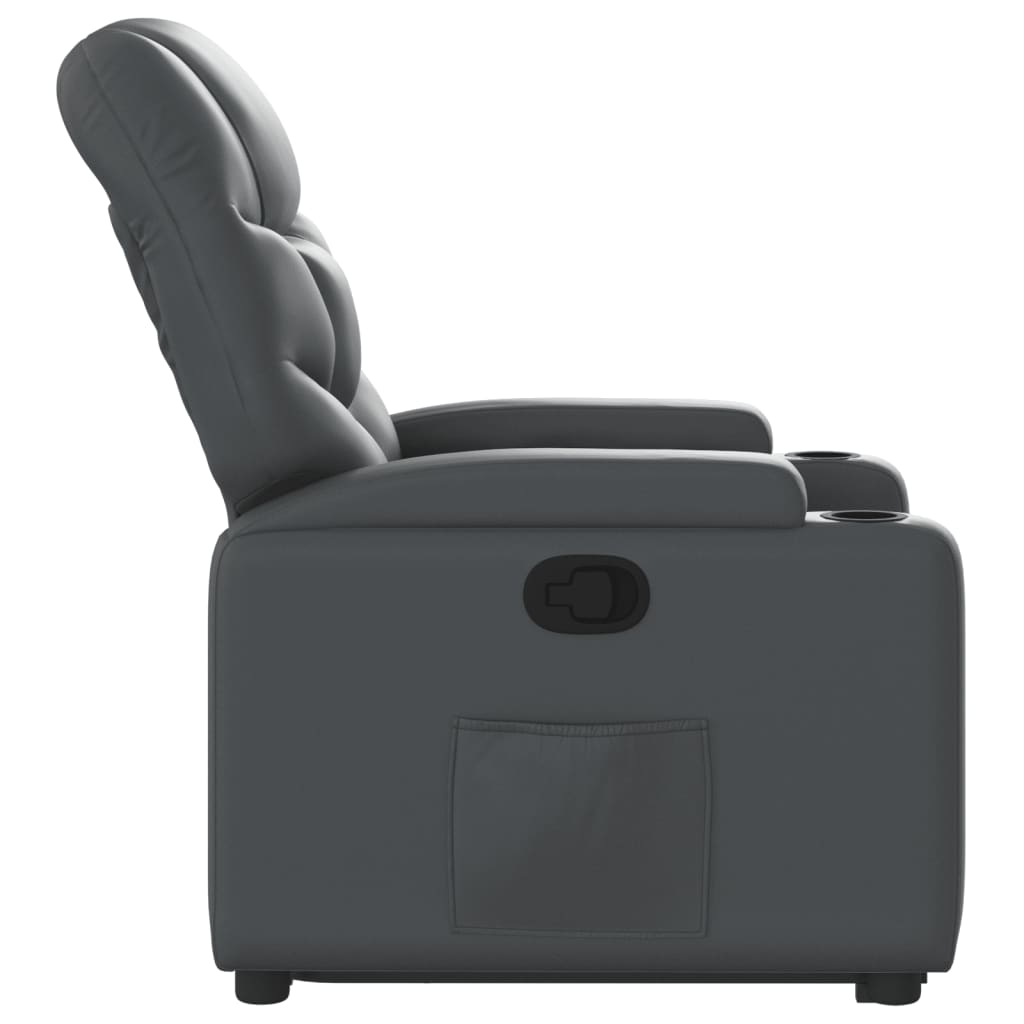 Naslonjač na podizanje od umjetne kože siva