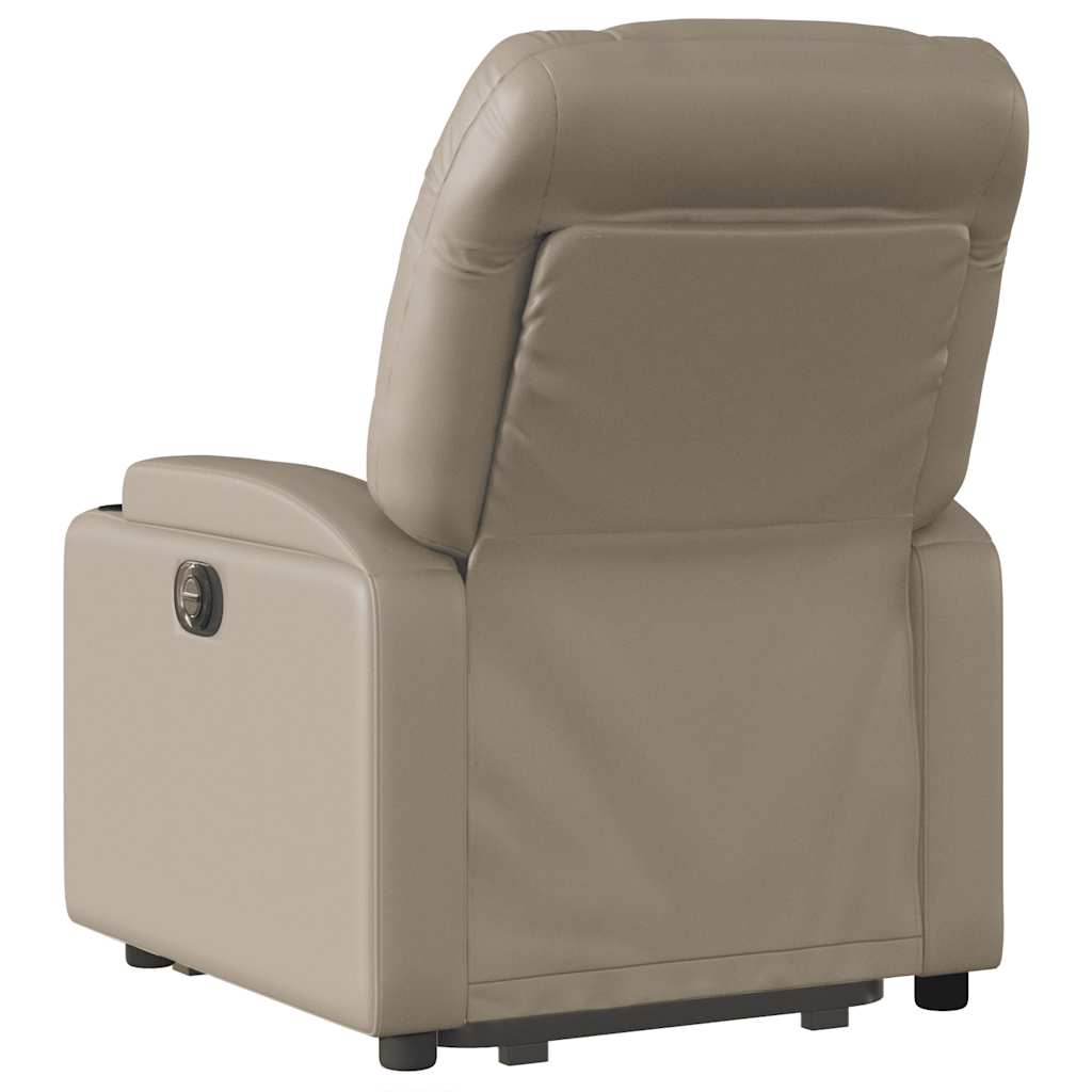 Naslonjač na podizanje od umjetne kože boja cappuccina