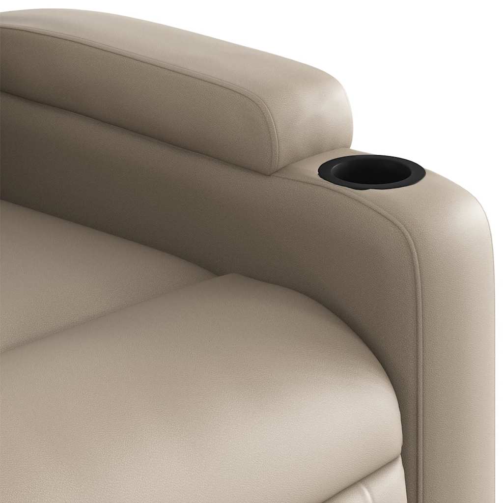 Električni masažni naslonjač od umjetne kože boja cappuccina
