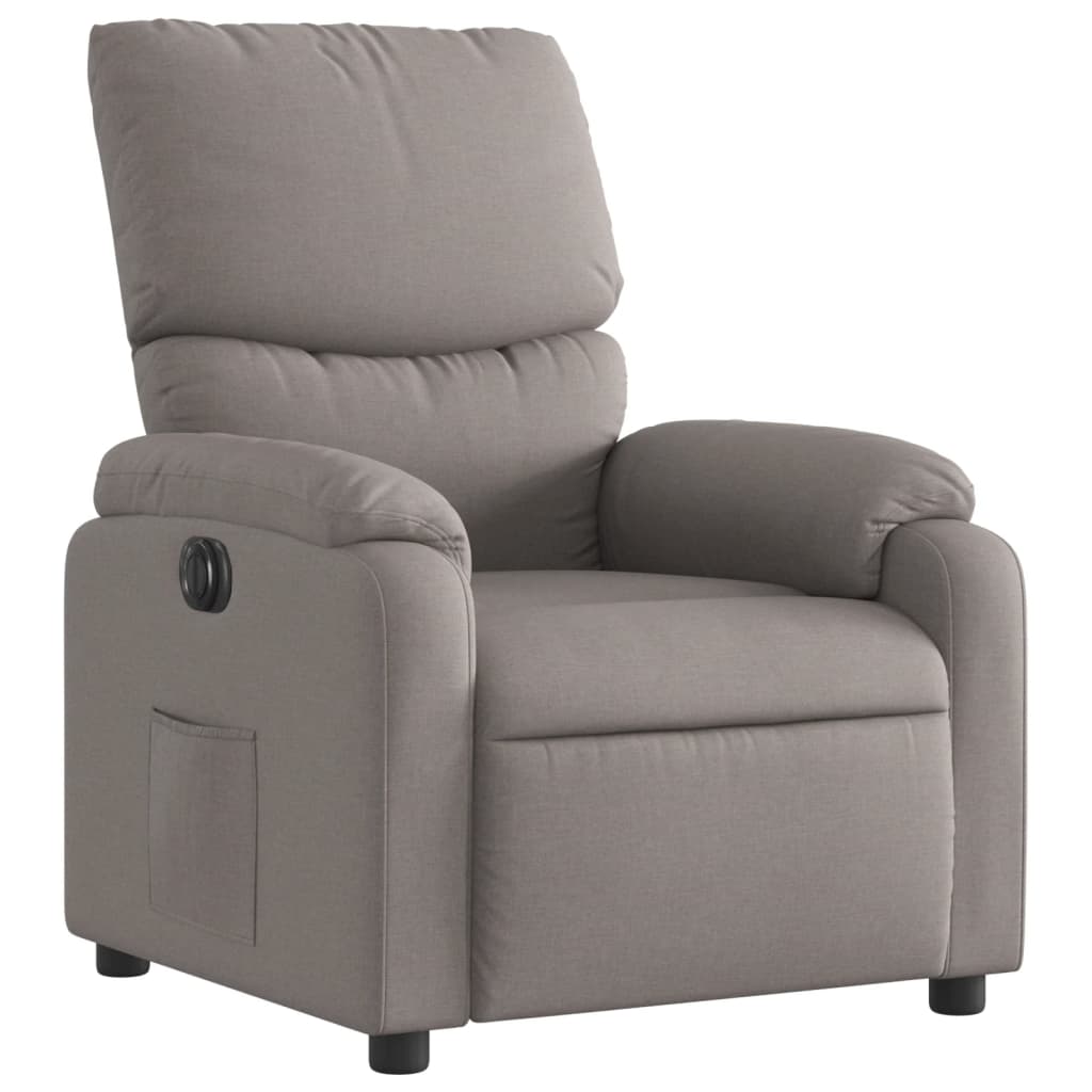 Električni naslonjač od tkanine smeđesivi