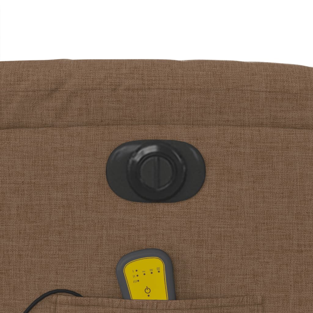 Električni masažni naslonjač na podizanje od tkanine smeđi
