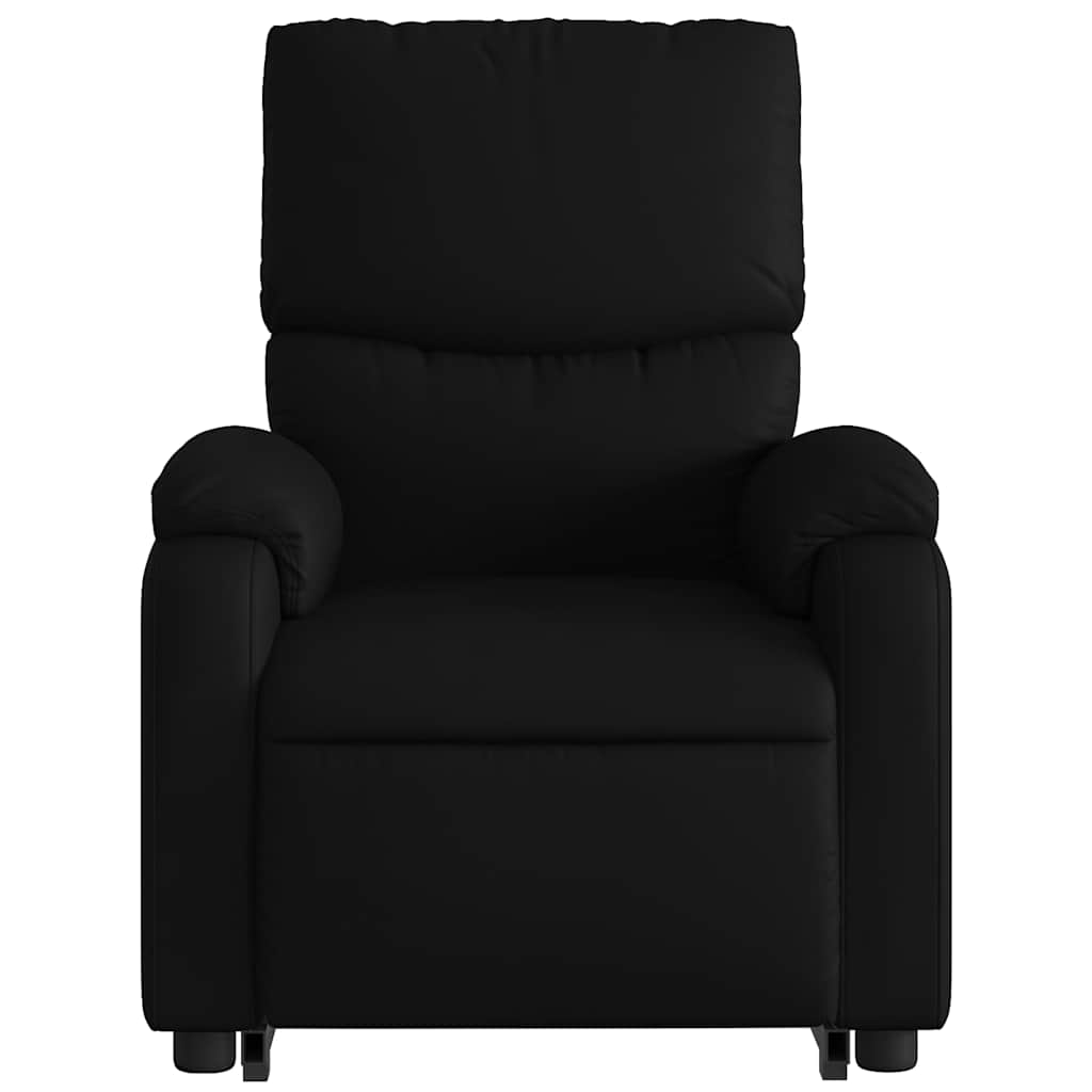 Naslonjač na podizanje od umjetne kože crni