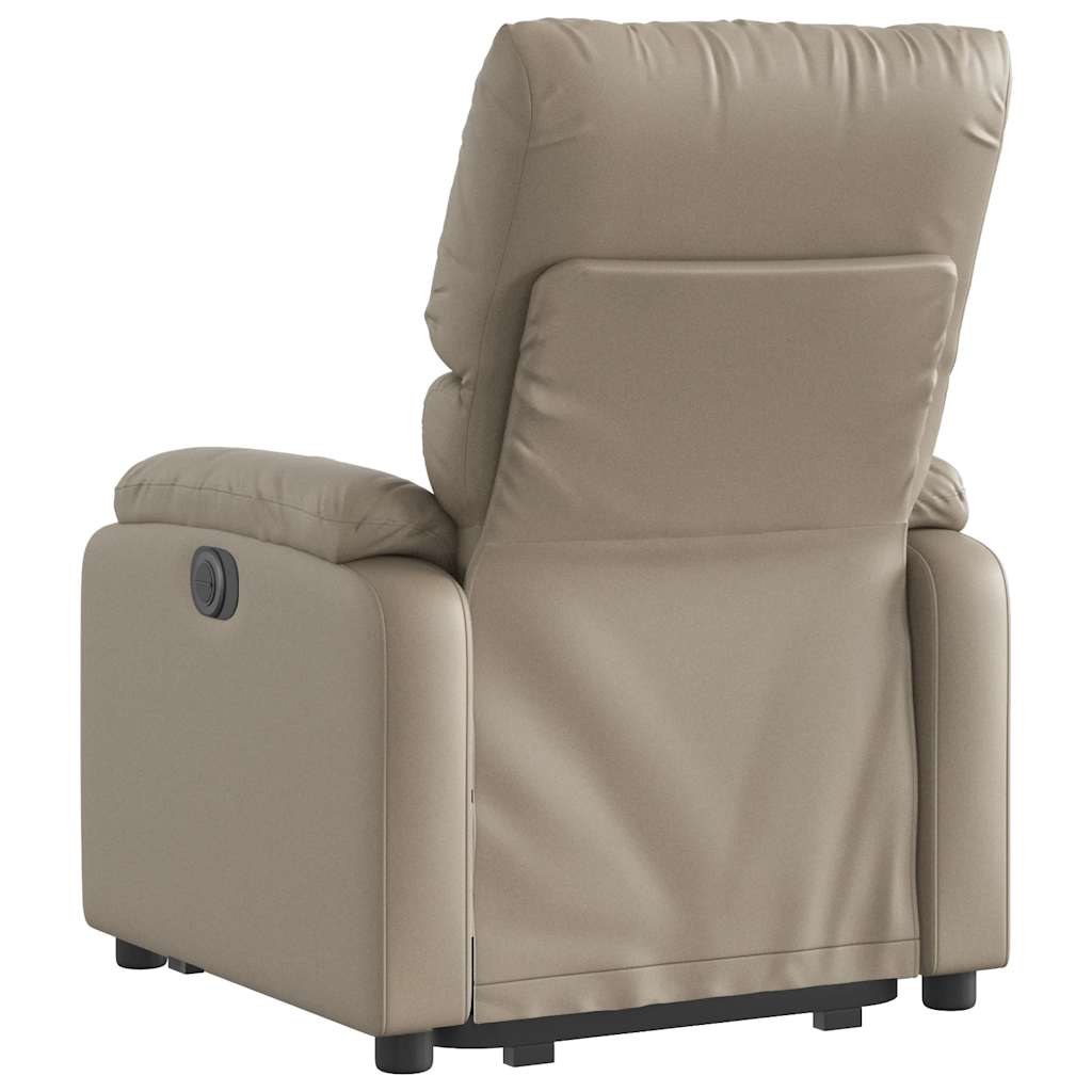 Naslonjač na podizanje od umjetne kože boja cappuccina