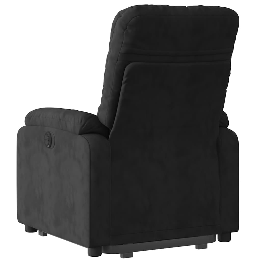 Naslonjač na podizanje crni od mikrovlakana