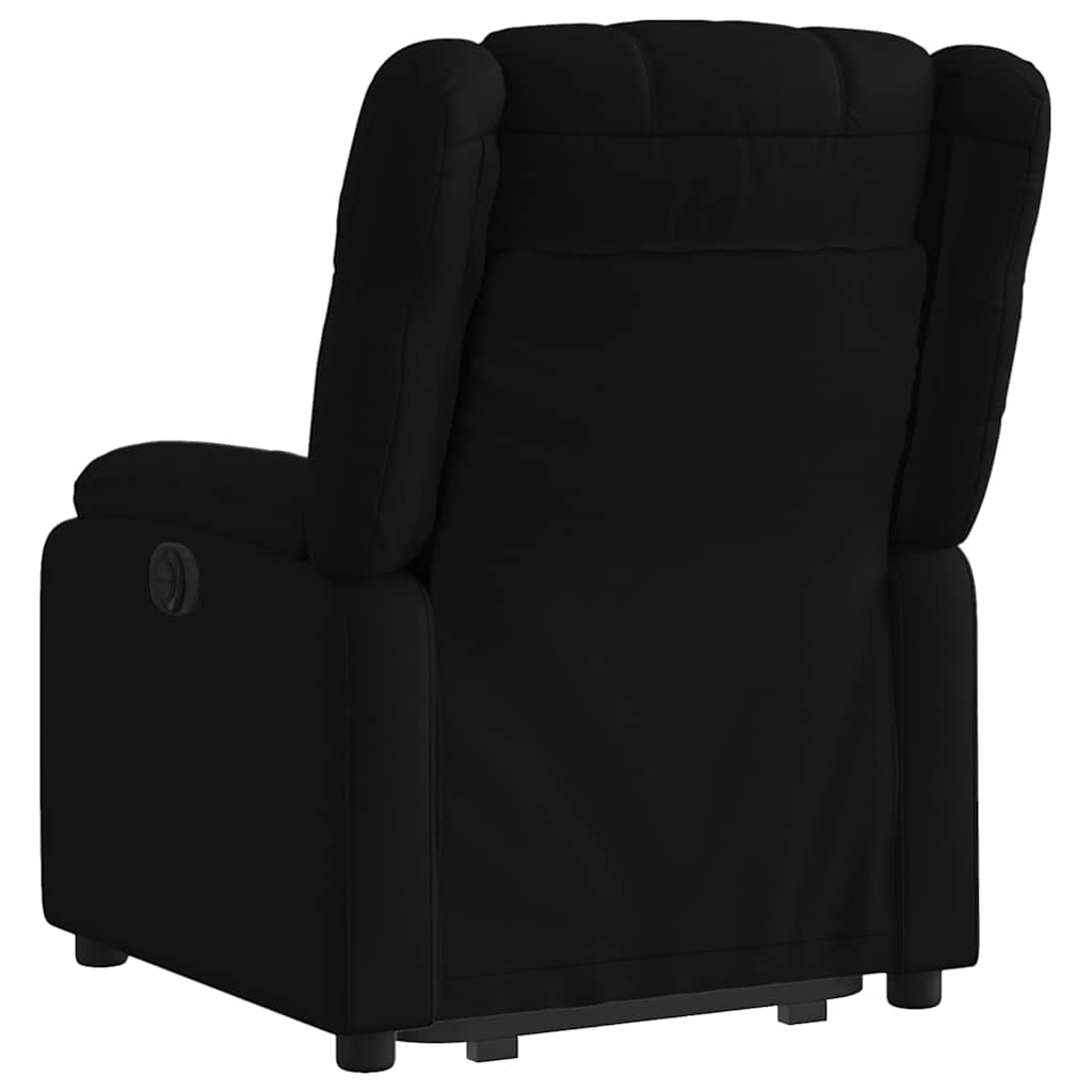 Naslonjač na podizanje od tkanine crni