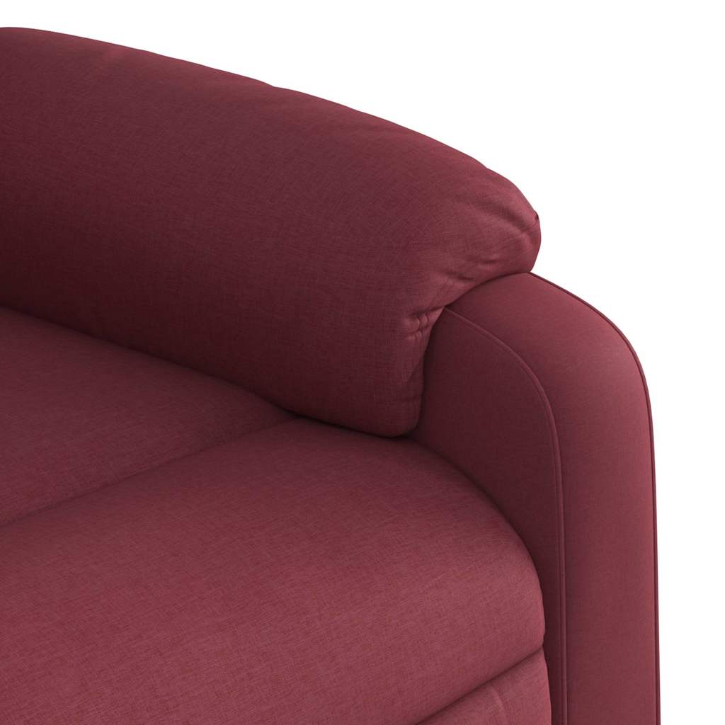 Električni naslonjač na podizanje od tkanine boja vina