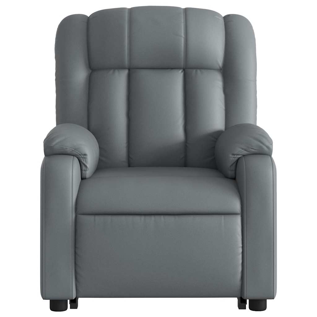 Naslonjač na podizanje od umjetne kože siva
