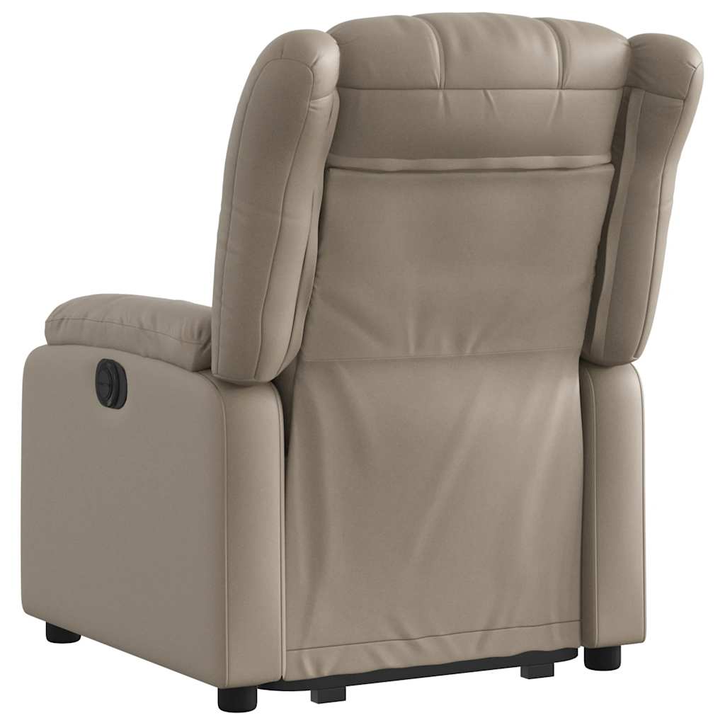 Naslonjač na podizanje od umjetne kože boja cappuccina