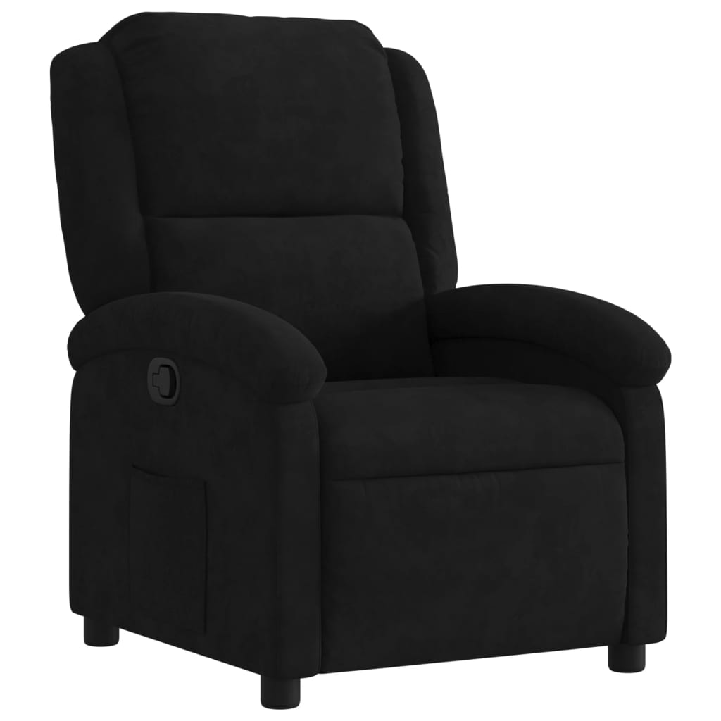 Naslonjač za noge Crni baršun