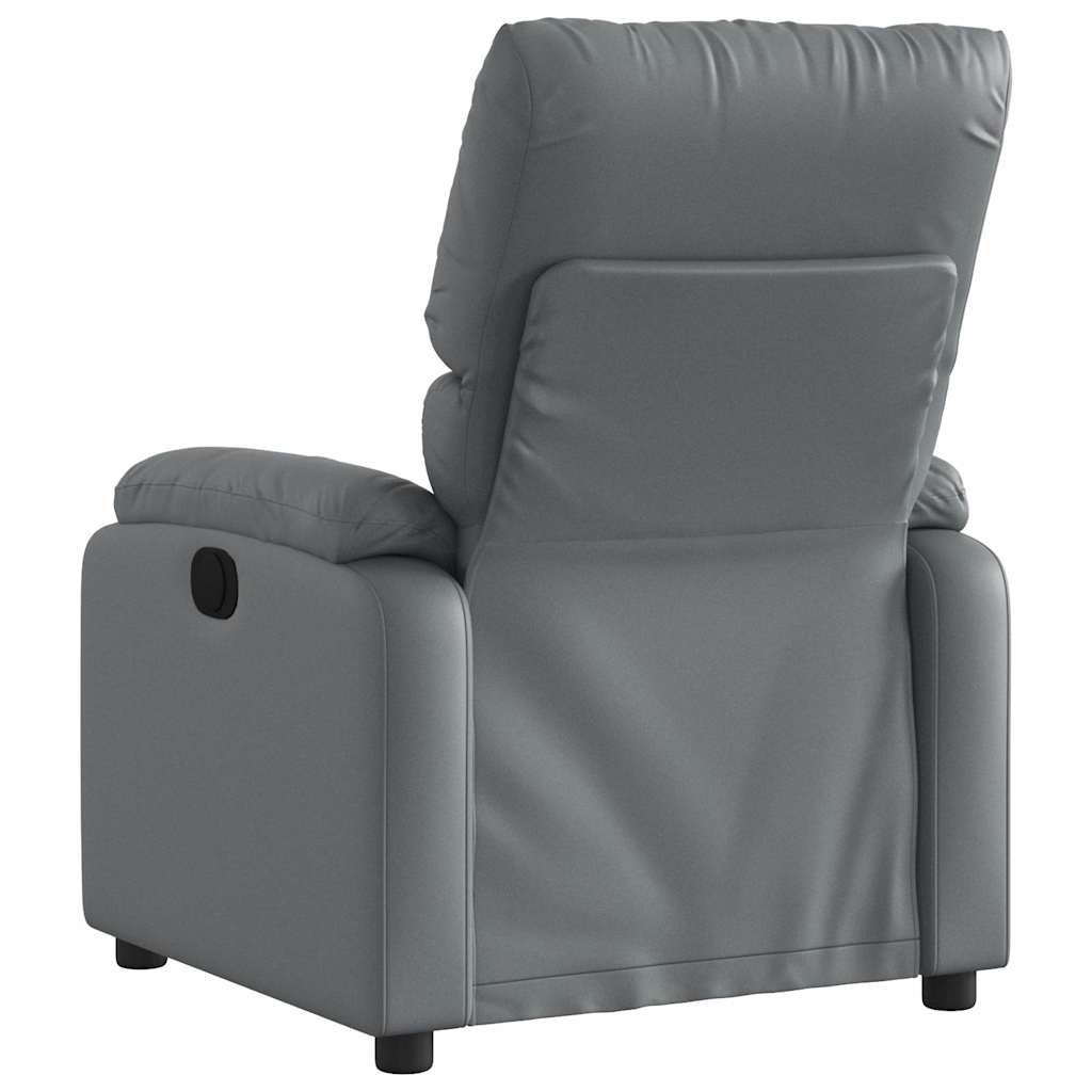 Masažna fotelja za odmor, siva, umjetna koža