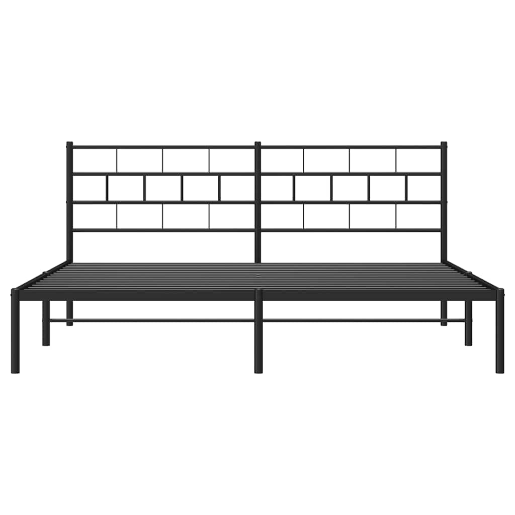 Metalni okvir za krevet s uzglavljem crni 183x213 cm