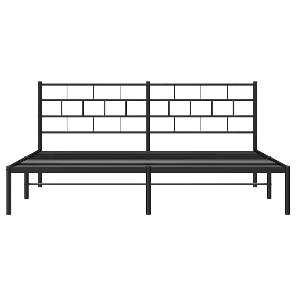 Metalni okvir za krevet s uzglavljem crni 193x203 cm