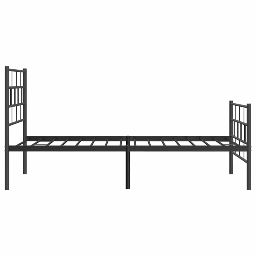 Metalni okvir kreveta uzglavlje i podnožje crni 100x200 cm