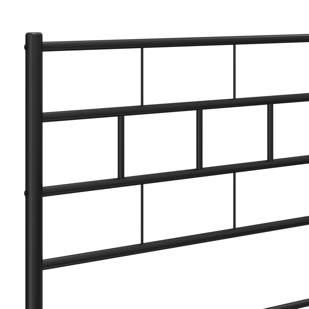 Metalni okvir kreveta uzglavlje i podnožje crni 120x190 cm