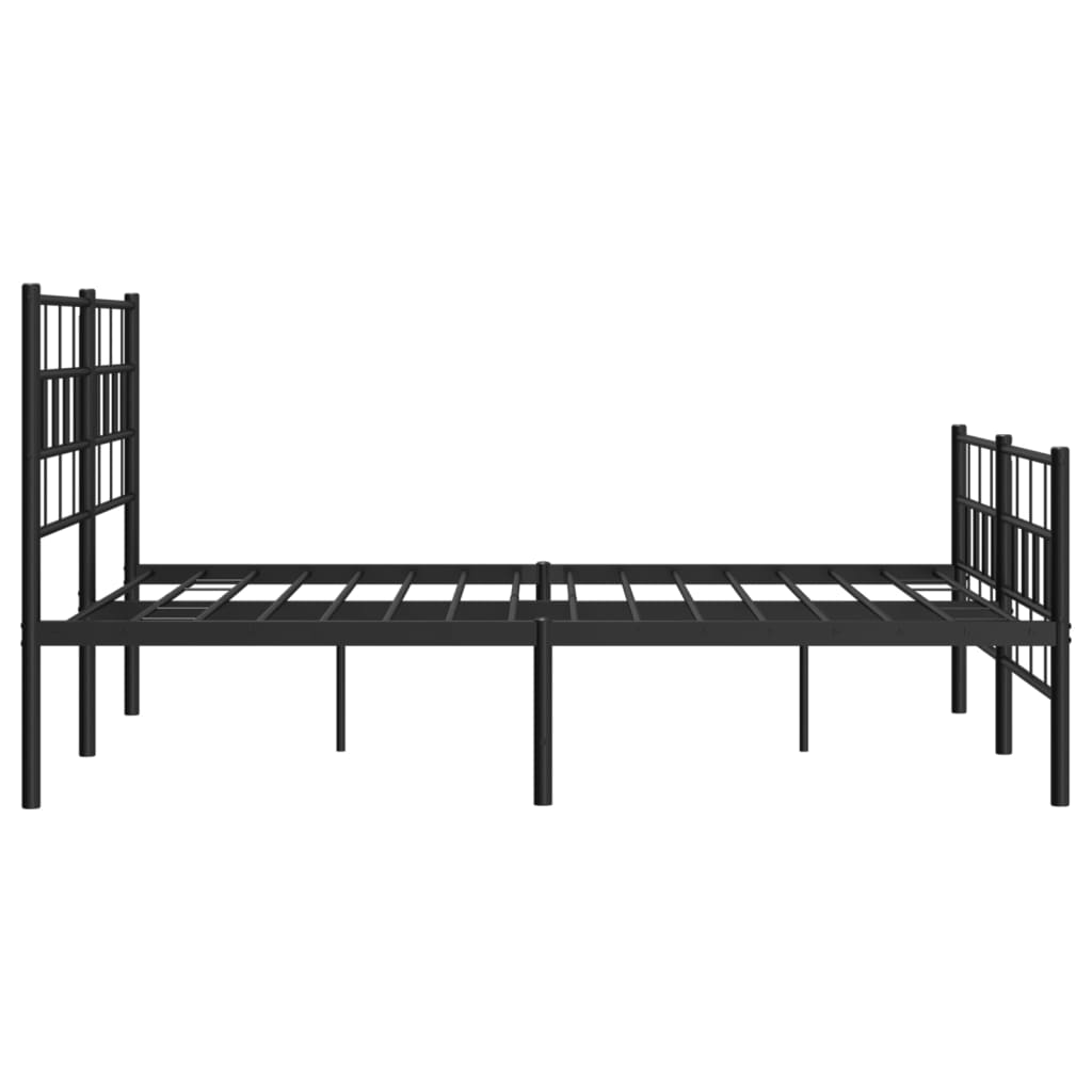 Metalni okvir kreveta uzglavlje i podnožje crni 140x190 cm