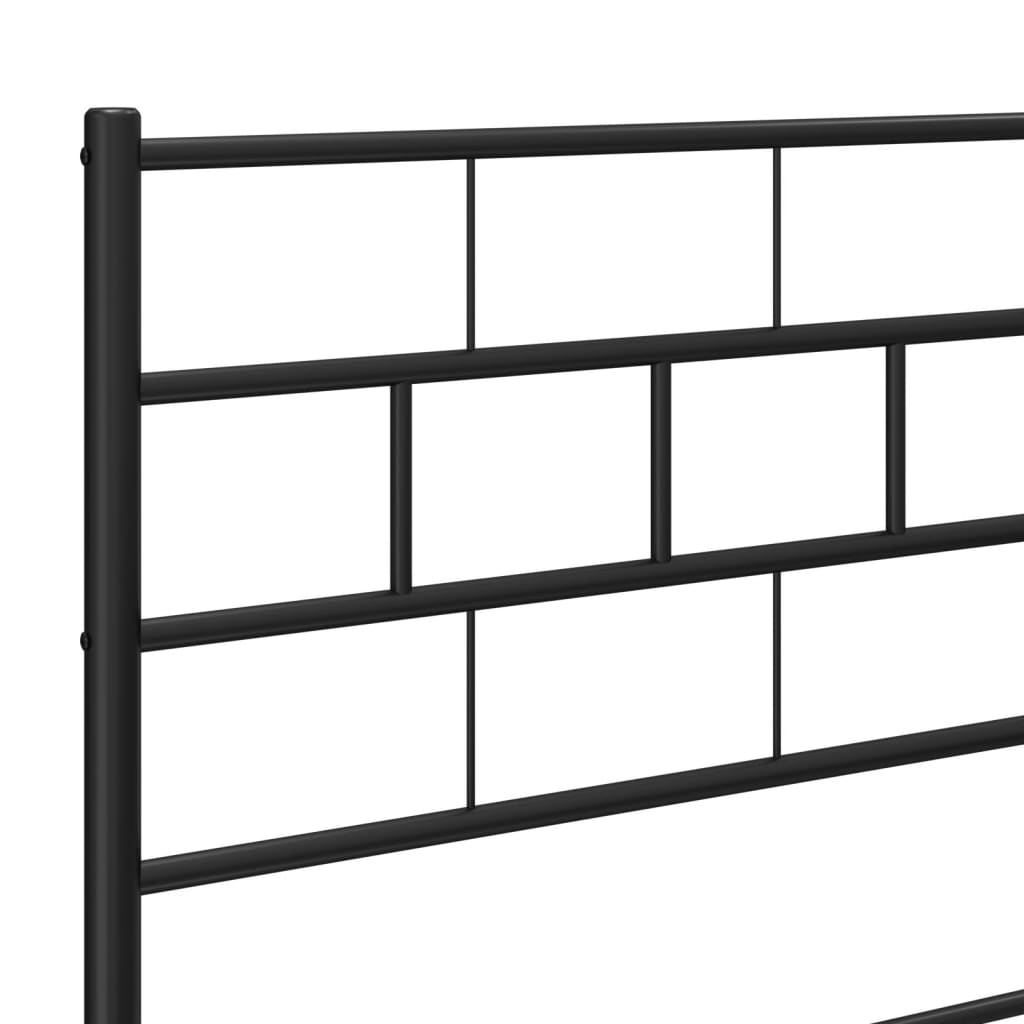 Metalni okvir kreveta uzglavlje i podnožje crni 140x190 cm